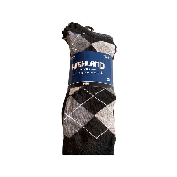 6 PAIR HIGHLAND OUTFITTERS MENS SOCKS SIZE 6-12 Black and Blue Assortment - Picture 5 of 6